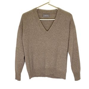 Everlane 100% Cashmere V-Neck Sweater Oatmeal Women’s Medium
